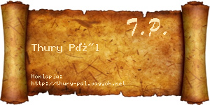 Thury Pál névjegykártya